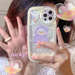 GUPBOO Étui pour iPhone13 Mignon imperméable canard fille étui pour téléphone portable sables mouvants doux