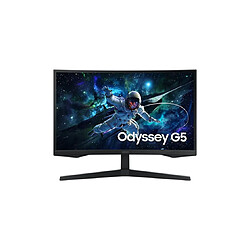 ECRAN 27'' SAMSUNG Gaming NOIR Odyssey G55C VA Incurvé 1000R 2560x1440 300cd/m² 1ms 165Hz 1xHDMI 1xDP Pied inclinable LS27CG554EUXEN