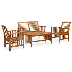 Maison Chic Salon de jardin 4 pcs - Table et chaises d'extérieur - Mobilier/Meubles de jardin Moderne Bois d'acacia solide -MN62801