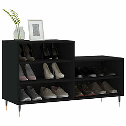 Avis Maison Chic Armoire à Chaussures Noir,Meuble de Rangement à Chaussures 102x36x60 cm Bois d'ingénierie -MN14402