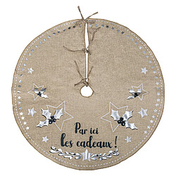 Atmosphera, Createur D'Interieur Tapis pour sapin de Noël en Jute - D. 90 cm - Beige