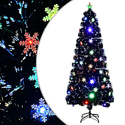 vidaXL Sapin de Noël et flocons de neige LED Noir 210 cm Fibre optique