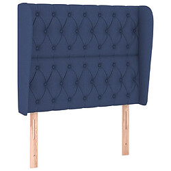 Maison Chic Tête de lit scandinave avec oreilles,meuble de chambre Bleu 103x23x118/128 cm Tissu -MN69723