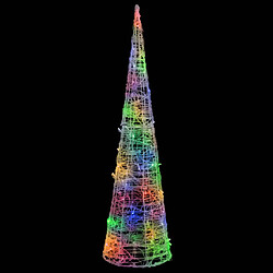 vidaXL Cône lumineux décoratif pyramide à LED Acrylique Coloré 120 cm