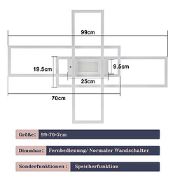 Acheter ZMH LED Ceiling Light Living Room 50W Ceiling Light with Remote Control Modern Design