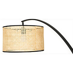 Acheter Vente-Unique Lampadaire arc cannage - style ethnique - Fer et rotin - H. 195 cm - Noir et naturel - NEIROBI