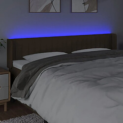 Acheter Maison Chic Tête de lit moderne à LED lumineuse pour chambre - Décoration de lit Marron foncé 203x16x78/88 cm Tissu -MN98241