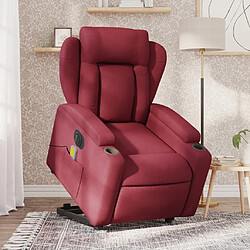 Maison Chic Fauteuil Relax pour salon, Fauteuil inclinable de massage électrique Rouge bordeaux Tissu -GKD87637