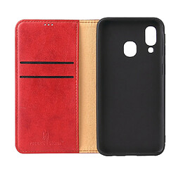 Acheter Wewoo Housse Coque Étui en cuir à rabat horizontal PU avec texture + derme porte-cartes et pour Galaxy A40 rouge