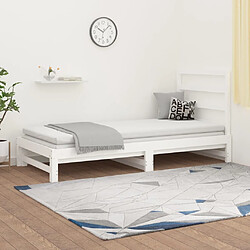 vidaXL Lit coulissant sans matelas blanc 2x(90x200) cm