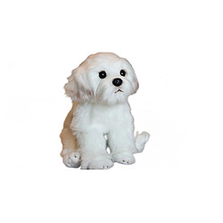 Universal 38cm chiot animal en peluche chien jouet en peluche animal de compagnie mignon simulé poupée bébé moelleux cadeau d'anniversaire enfant animal en peluche (blanc)