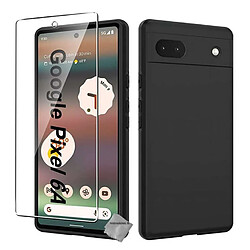 Htdmobiles Coque pour Google Pixel 6a 5G - housse etui silicone gel fine + verre trempe - NOIR