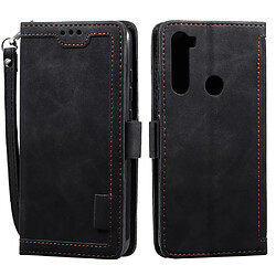 Etui en PU style d'épissage vintage avec support noir pour votre Xiaomi Redmi Note 8T