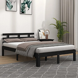 vidaXL Cadre de lit sans matelas noir bois massif 150x200 cm