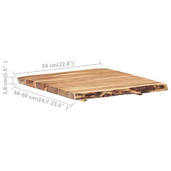 vidaXL Dessus de table Bois d'acacia massif 58x(50-60)x3,8 cm pas cher