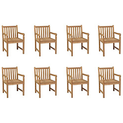 Maison Chic Lot de 8 Chaises d'extérieur Bois de teck solide -GKD55627