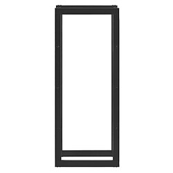 Helloshop26 Porte-bûches robuste range-bûches solide support pour bois de chauffage rangement efficace pour intérieur extérieur acier laqué 40 x 100 x 25 cm noir 03_0005956