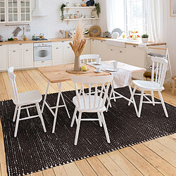 Thedecofactory ROSTYLE - Tapis artisanal en jute et coton chenille noir 160x230 pas cher