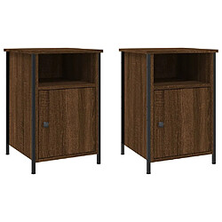 Maison Chic Lot de 2 Tables de chevet - Tables de Nuit Chêne marron 40x42x60cm Bois d'ingénierie