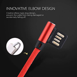 Acheter Wewoo Câble rouge pour iPhone X / 8 et 8 Plus / 7 7 Plus / 6 6 6 Plus 6 Plus / 5 5S & SE 5C / iPad 1m 2.4A Sortie USB à Lightning 8 broches Double Coude Conception Nylon Weave Style Data Sync de Charge