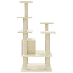 Helloshop26 Arbre à chat meuble tour grimper jouet grattage grattoir escalade plateforme avec griffoirs en sisal 110 cm crème 02_0022455