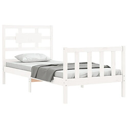 Avis Maison Chic Cadre/structure de lit avec tête de lit pour adulte - Lit Moderne Chambre blanc simple bois massif -MN47173