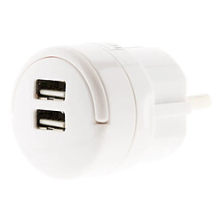 Avis Double chargeur USB 2,1A avec anneau d'extraction blanc - Zenitech