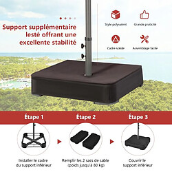 Acheter Helloshop26 Parasol double face de 4,70 m avec 48 lumières led base à lester avec sac de sable (non inclus) parasol à manivelle rouge 20_0009009