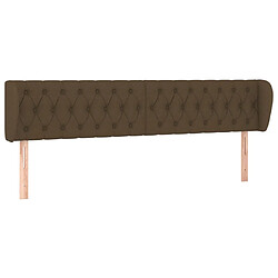 vidaXL Tête de lit avec oreilles Marron foncé 183x23x78/88 cm Tissu