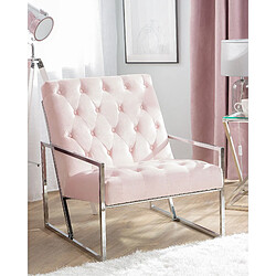 Beliani Fauteuil HARSTAD Velours Rose