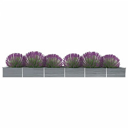 Maison Chic Jardinière,Lit surélevé de jardin - Bac à fleurs - pot de fleur Acier galvanisé 600x80x45 cm Gris -GKD16457