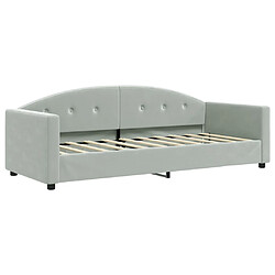 vidaXL Lit de repos sans matelas gris clair 80x200 cm velours