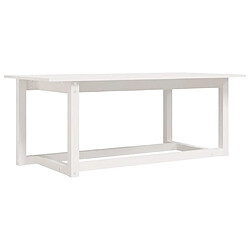 vidaXL Table basse Blanc 110x55x45 cm Bois massif de pin