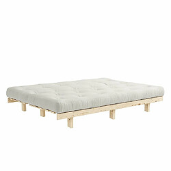 Avis Inside 75 Banquette convertible futon LEAN pin coloris naturel couchage 130x190 cm.