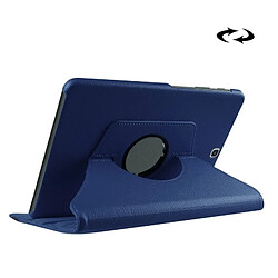 Wewoo Housse Étui bleu foncé pour Samsung Galaxy Tab S2 9,7 / T815 / T810 Litchi Texture 360 degrés rotation en cuir avec support