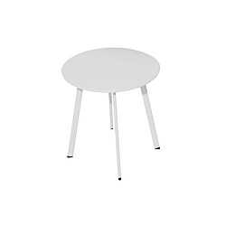 Proloisirs Table basse de jardin en acier Massai 45 cm blanc.