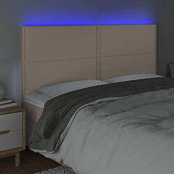 Avis Maison Chic Tête de lit moderne à LED lumineuse pour chambre - Décoration de lit Cappuccino 200x5x118/128 cm Similicuir -MN62695