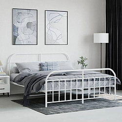 Avis Maison Chic Lit adulte - Lit simple Cadre de lit métal avec tête de lit/pied de lit,Structure du lit Contemporain pour chambre blanc 180x200cm -MN64578