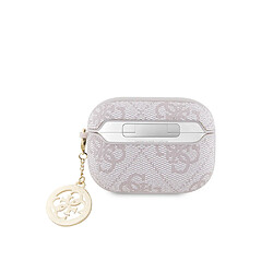 Guess Maroquinerie Guess Coque pour Airpods Pro 4G Script avec Charm Scintillant Ornée de Strass Rose antique