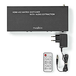 Acheter NEDIS Commutateur Matriciel 4K 60Hz HDMI 4x 2 Ports port(s) 4x HDMI™ entrée 2x 3.5 mm / 2x HDMI™ sortie / 2x TosLink