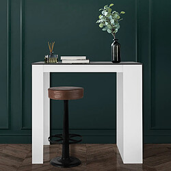 Table de bar avec étagcre r 3 niveaux 117x106x57 cm Blanc/Anthracite en bois ML-Design pas cher