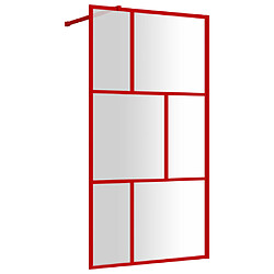 Maison Chic Paroi de douche | Écran de douche | Cloison de douche avec verre ESG transparent rouge 100x195 cm -GKD69215