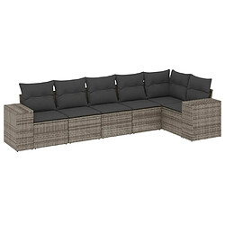 Maison Chic Salon de jardin 6 pcs avec coussins | Ensemble de Table et chaises | Mobilier d'Extérieur gris résine tressée -GKD59468