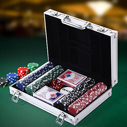 Homcom Malette pro poker coffret complet 30L x 21l x 6,5H cm 200 jetons 2 jeux de cartes + 2 clés aluminium