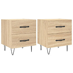 vidaXL Tables de chevet 2 pcs chêne sonoma 40x35x47,5 cm