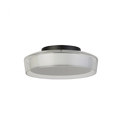 Searchlight Plafonnier salle de bains Puck Verre,acier doux Noir mat,Transparent,opale