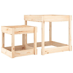 vidaXL Tables à sable 2 pcs bois de pin massif