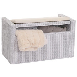 Acheter Mendler Banc banquette / coffre de rangement M92, rotin ~ blanc