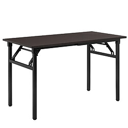 Helloshop26 Table pliant de cuisine salle à manger hauteur réglable pour 4 personnes 120 cm marron et noir 03_0004362