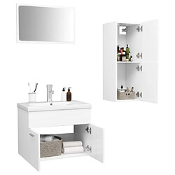 Avis ComfortXL Ensemble De Meubles De Salle De Bain Blanc Bois D'ingénierie